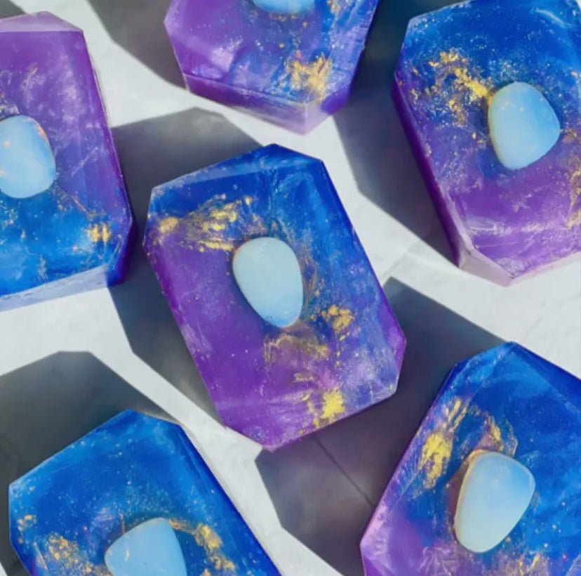 Crystal Infused Vegan Bar Soap - Opalite