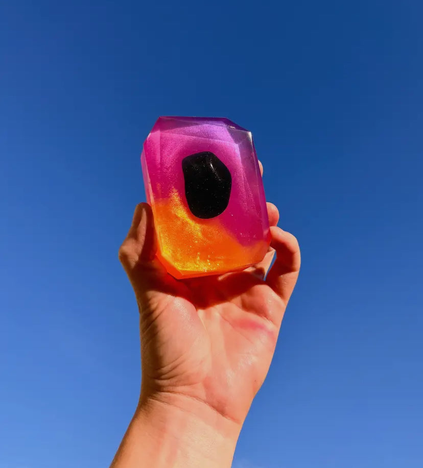 Crystal Infused Vegan Bath Soap - Black Tourmaline
